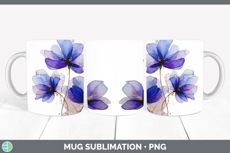 GorgeousFlowers 01 Alcohol Ink Mug Wrap design.