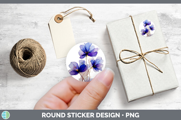 GorgeousFlowers 01 Alcohol Ink Stickers design.