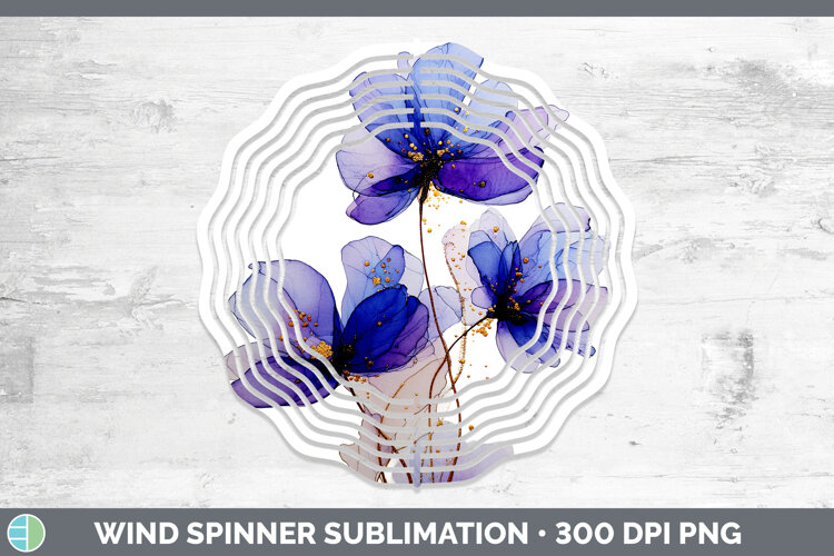 GorgeousFlowers 01 Alcohol Ink Wind Spinner design.