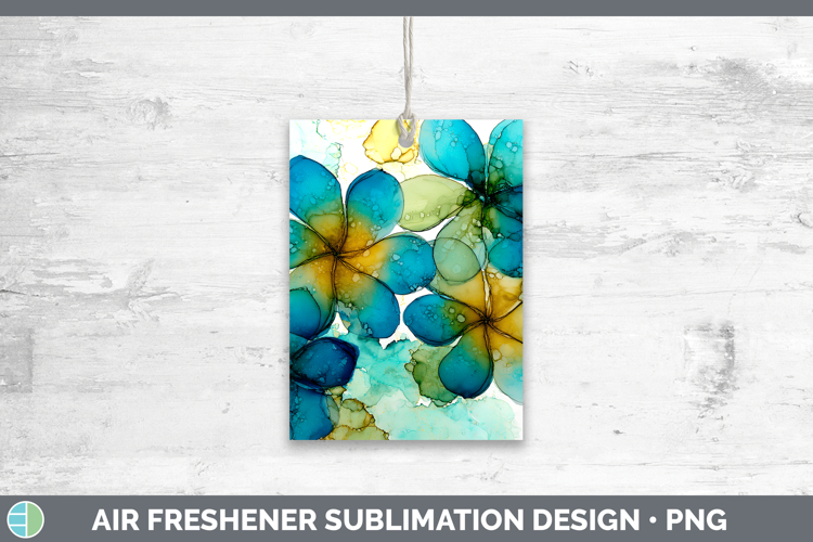 Plumeria Flowers 01 Alcohol Ink Air Freshener Sublimation De