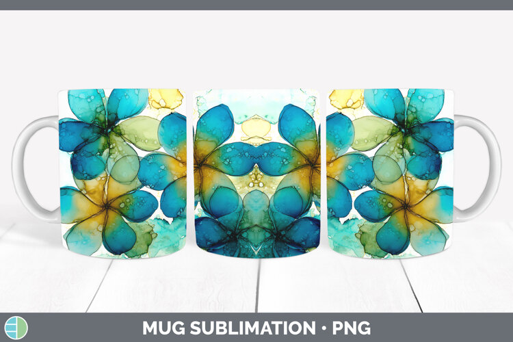 GorgeousFlowers 01 Alcohol Ink Mug Wrap design.