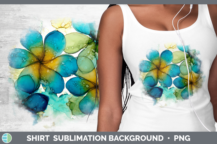 Plumeria Flowers 01 Alcohol Ink Shirt Sublimation Design