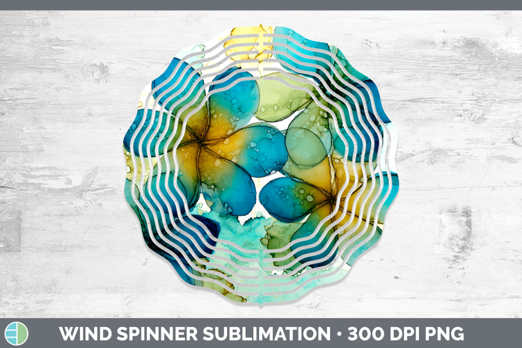 Plumeria Flowers 01 Alcohol Ink Wind Spinner Sublimation Des