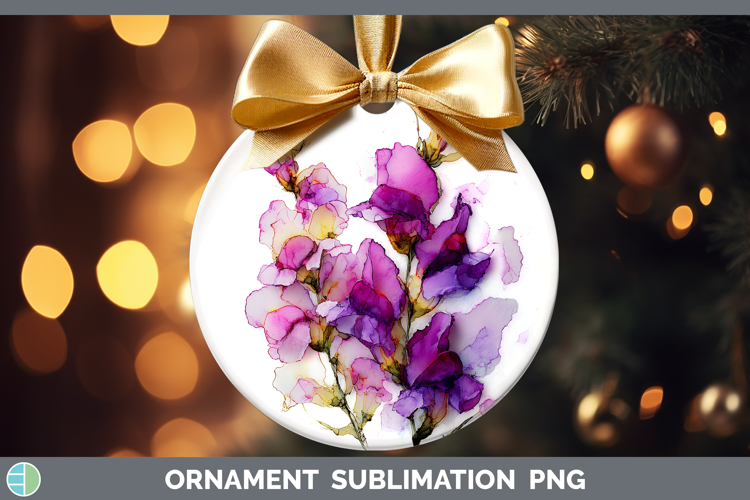 Snapdragon Flowers 01 Alcohol Ink Ornament Sublimation Desig