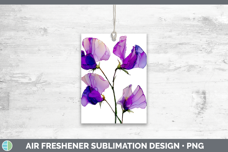 Sweet Pea Flowers 01 Alcohol Ink Air Freshener Sublimation D
