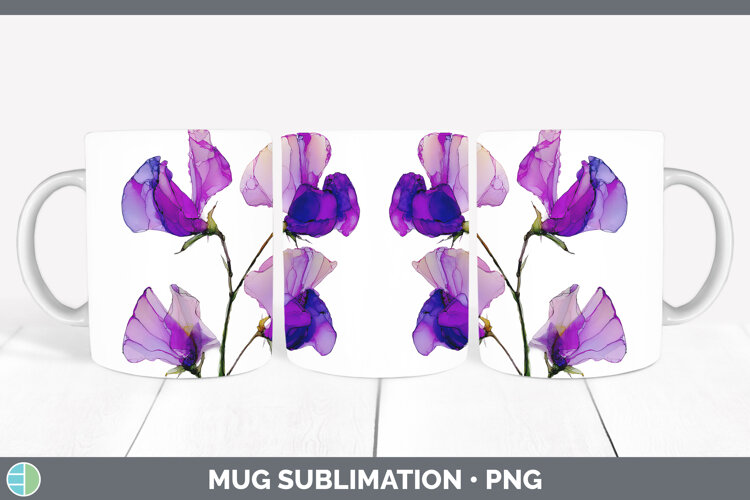 GorgeousFlowers 01 Alcohol Ink Mug Wrap design.