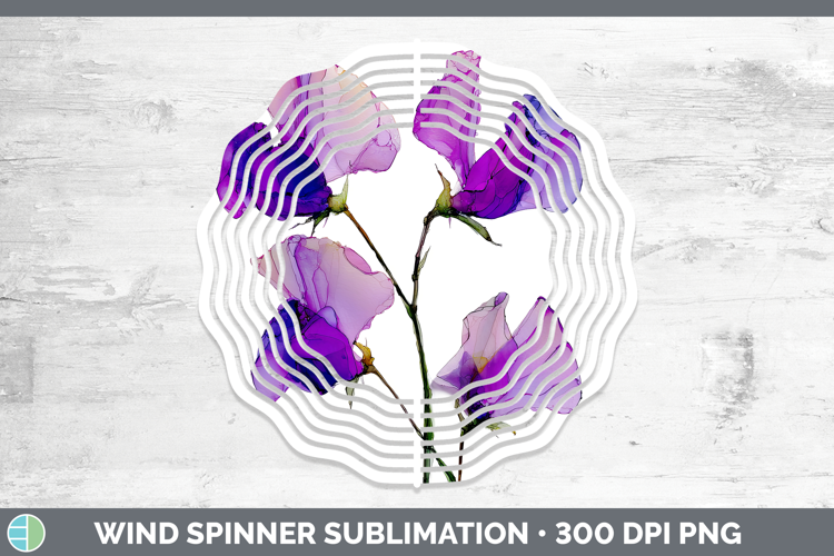 Sweet Pea Flowers 01 Alcohol Ink Wind Spinner Sublimation De