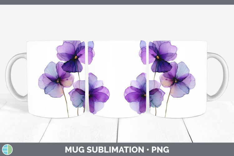 GorgeousFlowers 01 Alcohol Ink Mug Wrap design.