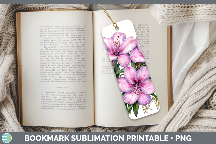 Flowers 01 Azalea Bookmark Sublimation Printable Designs