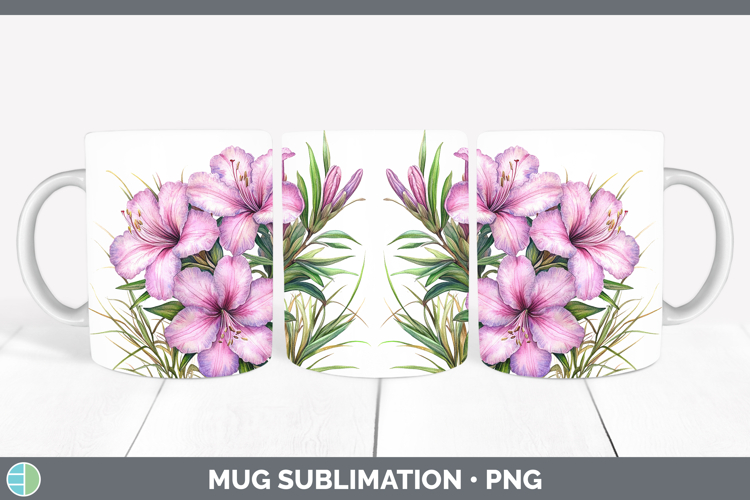 Flowers 01 Azalea Mug Wrap Sublimation Coffee Cup Designs