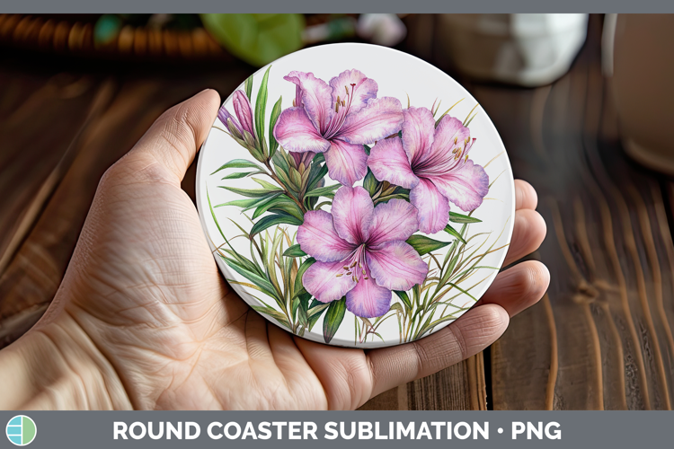 Flowers 01 Azalea Round Coaster Sublimation Coaster Designs