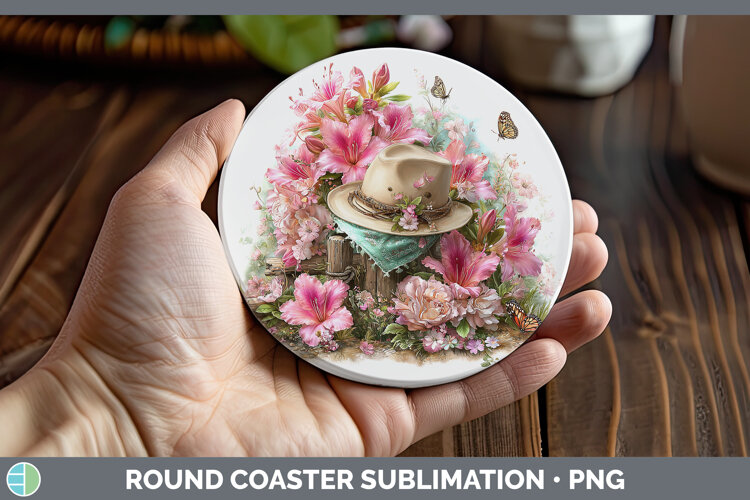 GorgeousFlowers 01 Bandana Summer Round Coaster design.