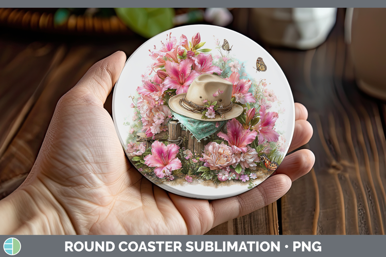 Flowers 01 Bandana Summer Azalea Round Coaster Sublimation C