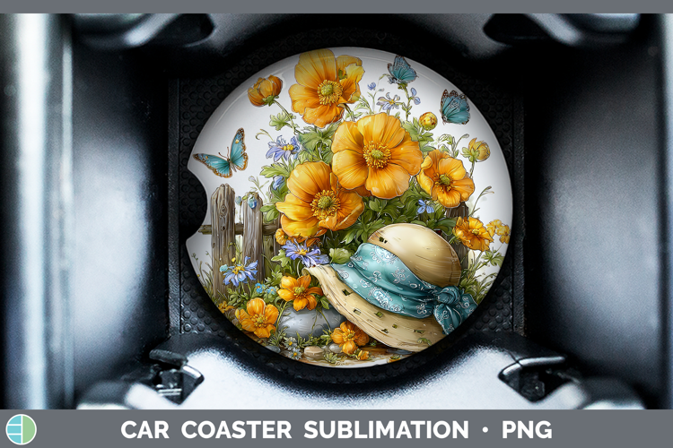 Flowers 01 Bandana Summer Buttercup Car Coaster Sublimation
