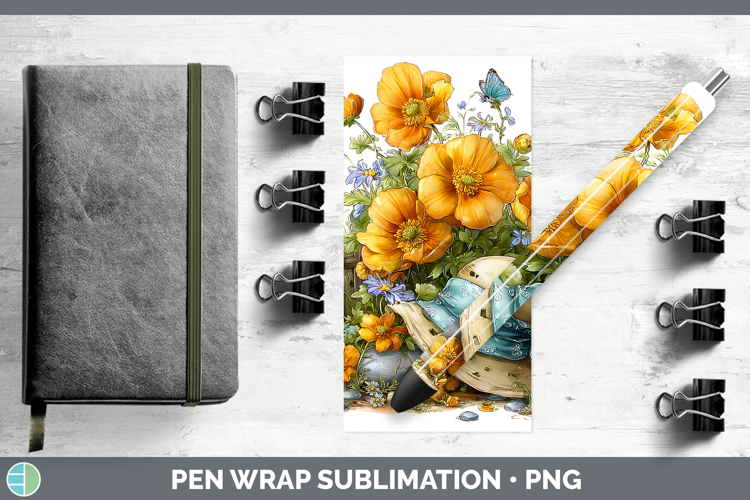 Flowers 01 Bandana Summer Buttercup Pen Wrap Sublimation Pen