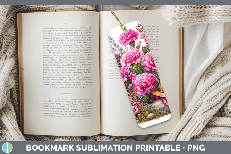 Flowers 01 Bandana Summer Carnation Bookmark Sublimation Pri