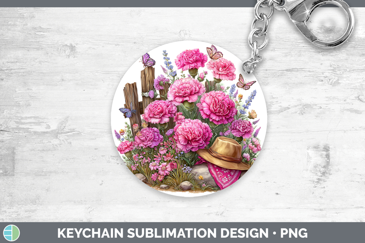 Flowers 01 Bandana Summer Carnation Keychain Sublimation Key