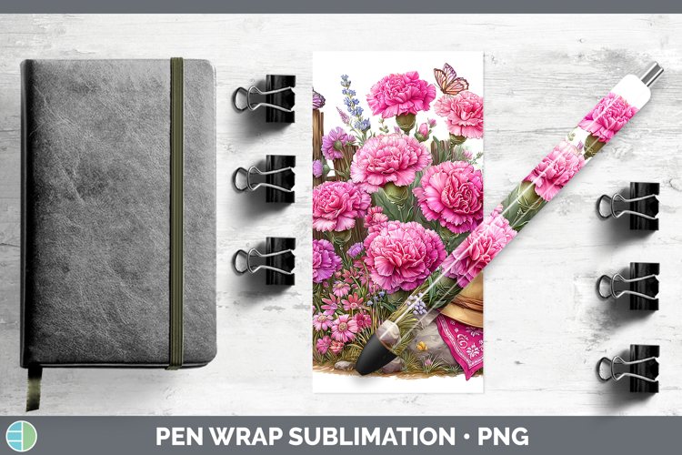 Flowers 01 Bandana Summer Carnation Pen Wrap Sublimation Pen