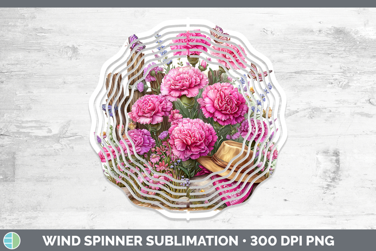 Flowers 01 Bandana Summer Carnation Wind Spinner Sublimation