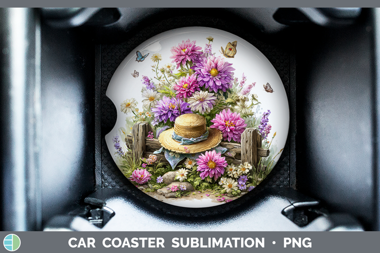 Flowers 01 Bandana Summer Chrysanthemum Car Coaster Sublimat