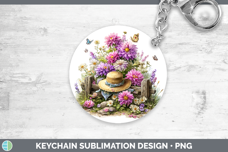 Flowers 01 Bandana Summer Chrysanthemum Keychain Sublimation