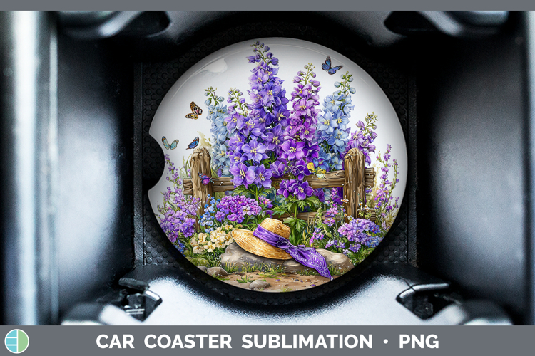 Flowers 01 Bandana Summer Delphinium Car Coaster Sublimation