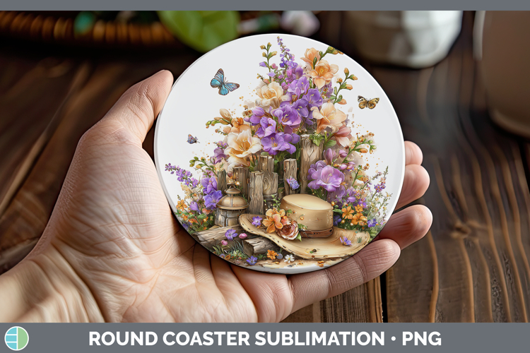 Flowers 01 Bandana Summer Freesia Round Coaster Sublimation
