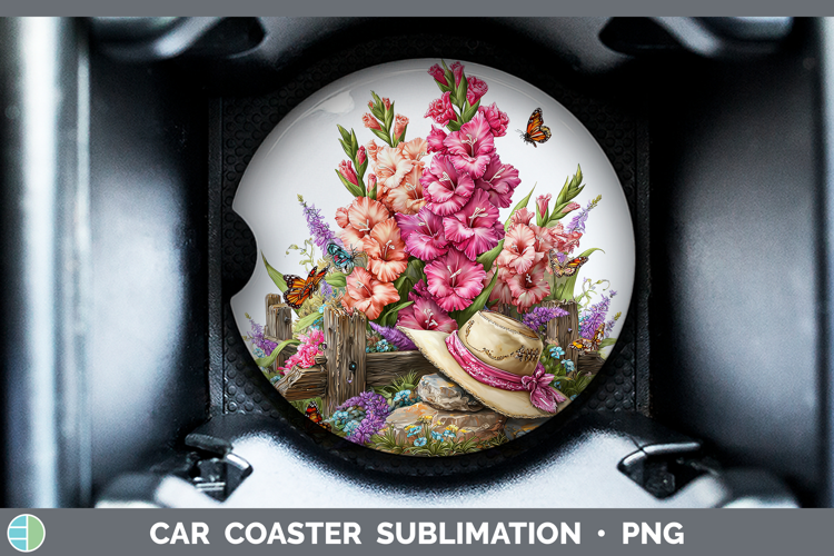 Flowers 01 Bandana Summer Gladiolus Car Coaster Sublimation