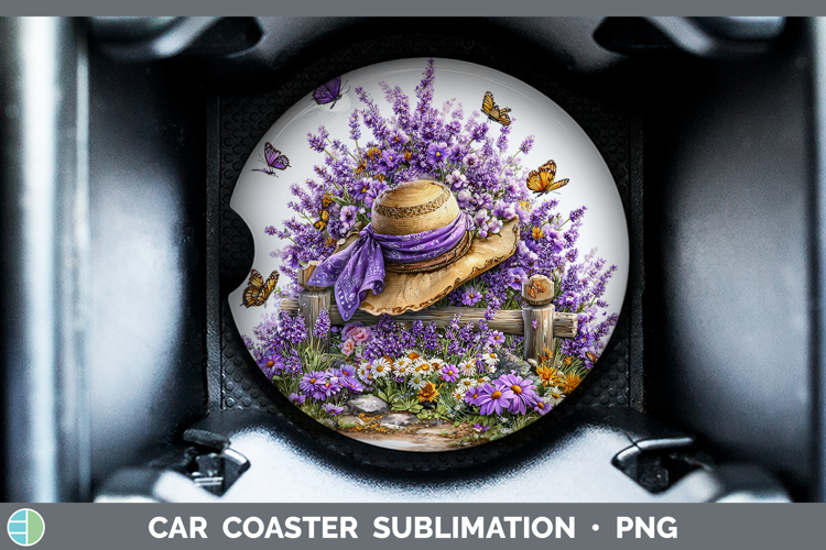 Flowers 01 Bandana Summer Lavender Car Coaster Sublimation
