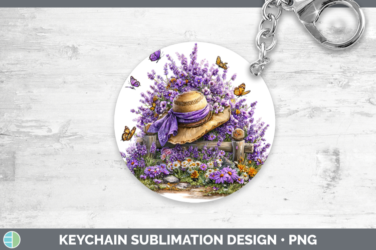 Flowers 01 Bandana Summer Lavender Keychain Sublimation Keyr