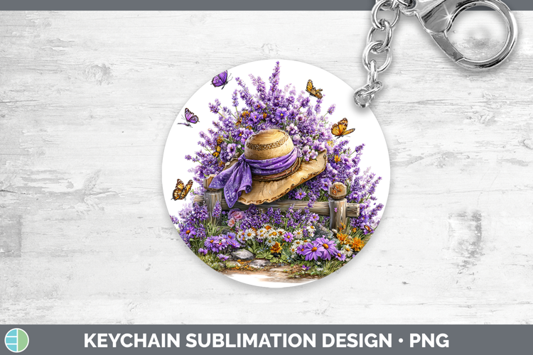 Flowers 01 Bandana Summer Lavender Keychain Sublimation Keyr