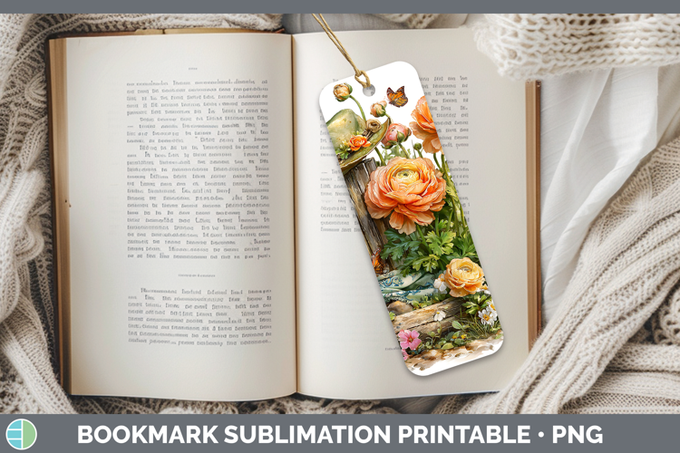 Flowers 01 Bandana Summer Ranunculus Bookmark Sublimation Pr