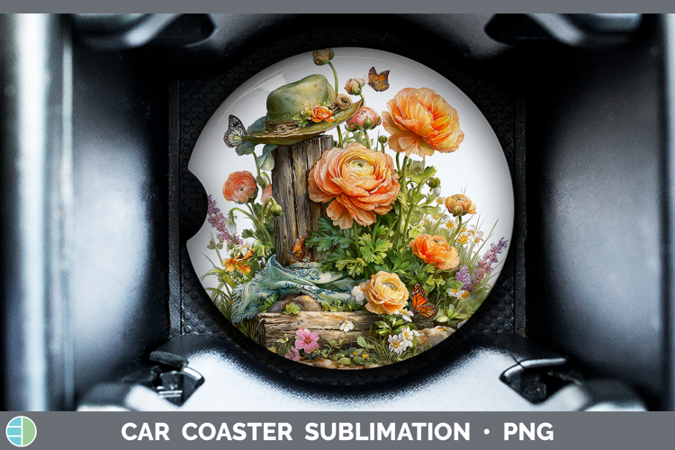 Flowers 01 Bandana Summer Ranunculus Car Coaster Sublimation
