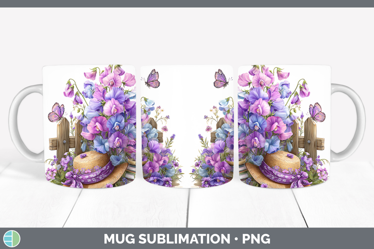 Flowers 01 Bandana Summer Sweet Pea Mug Wrap Sublimation Cof