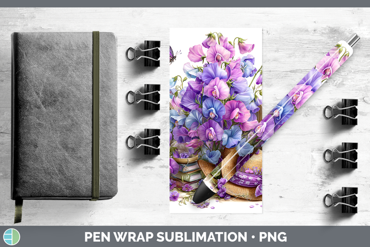 Flowers 01 Bandana Summer Sweet Pea Pen Wrap Sublimation Pen