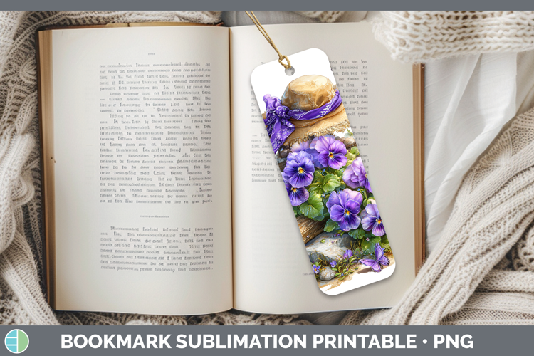 Flowers 01 Bandana Summer Violet Bookmark Sublimation Printa