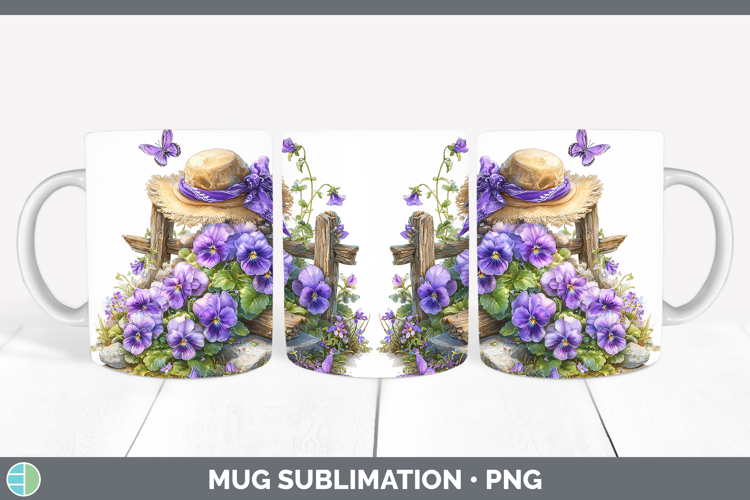 Flowers 01 Bandana Summer Violet Mug Wrap Sublimation Coffee