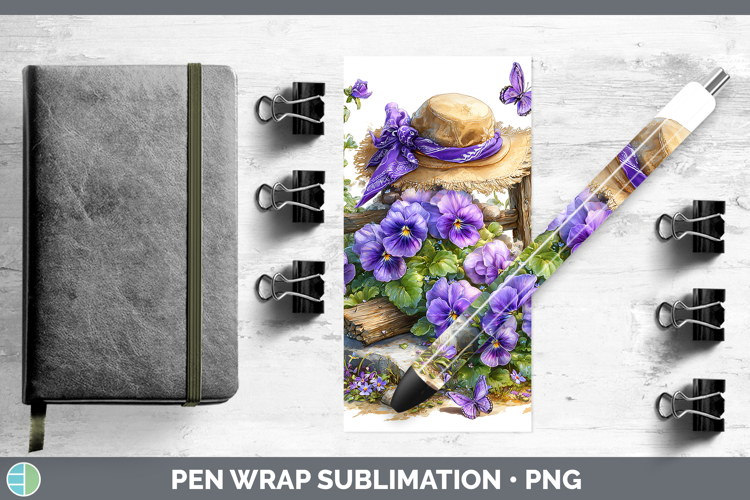 Flowers 01 Bandana Summer Violet Pen Wrap Sublimation Pen De