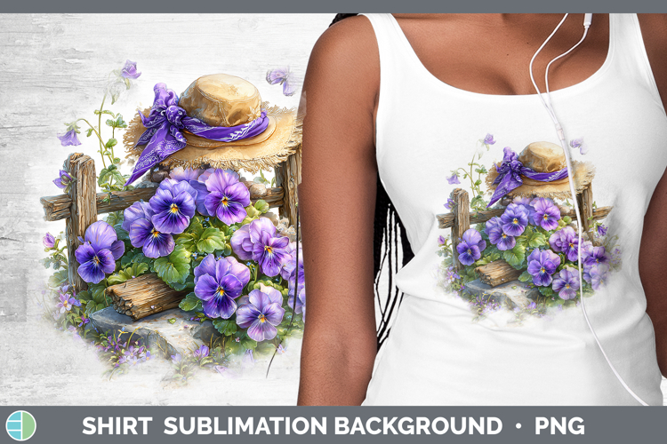 Flowers 01 Bandana Summer Violet Shirt Sublimation Backgroun