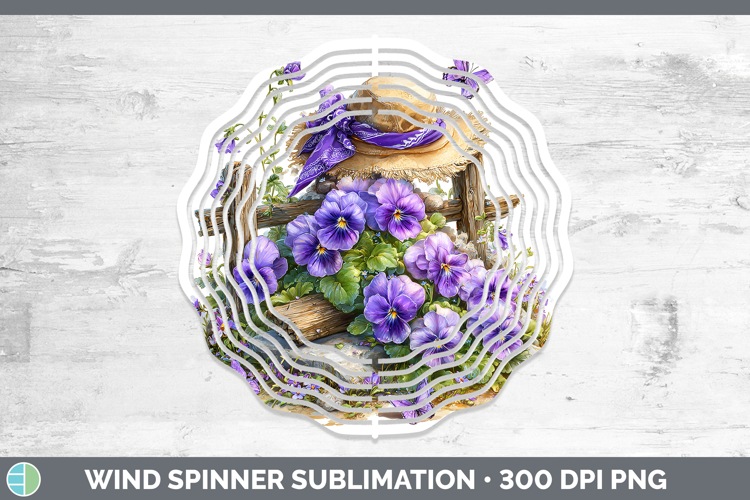 Flowers 01 Bandana Summer Violet Wind Spinner Sublimation Sp