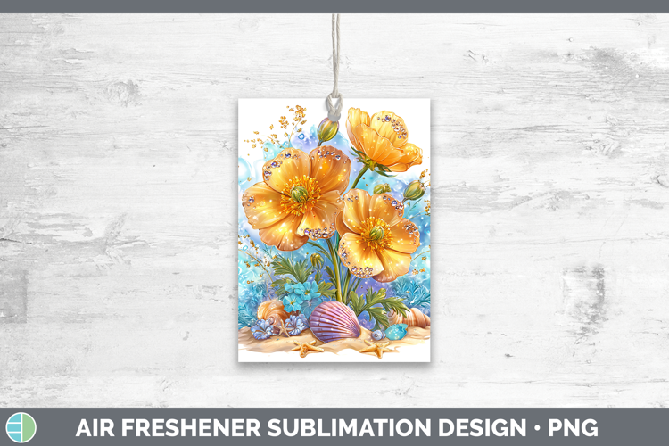 Buttercup Air Freshener Flowers 01 Beach Sublimation Car Fre