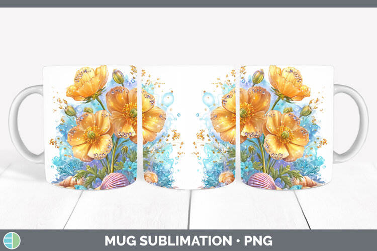 GorgeousFlowers 01 Beach Mug Wrap design.