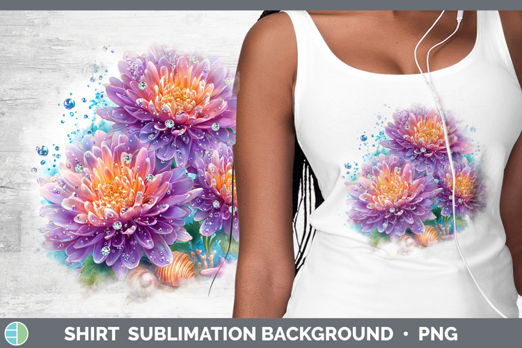 Chrysanthemum Shirt Flowers 01 Beach Sublimation Background