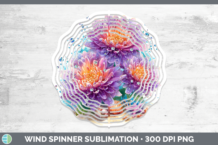 Chrysanthemum Wind Spinner Flowers 01 Beach Sublimation Spin