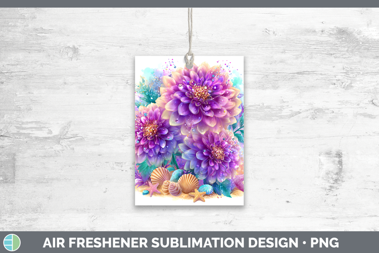 Dahlia Air Freshener Flowers 01 Beach Sublimation Car Freshe