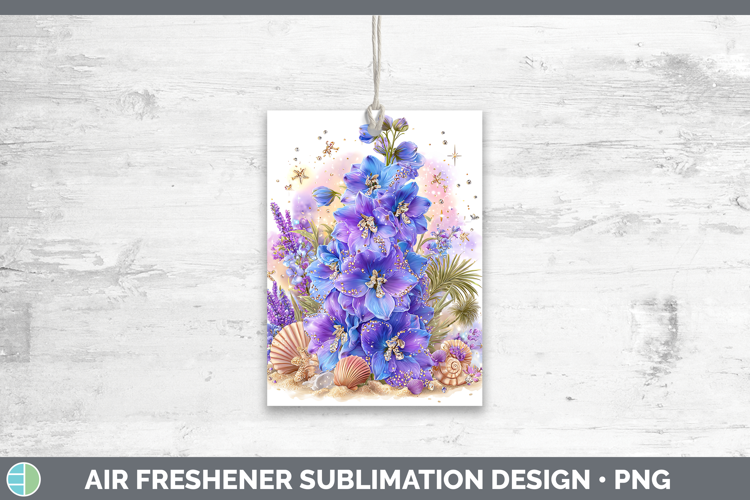 Delphinium Air Freshener Flowers 01 Beach Sublimation Car Fr