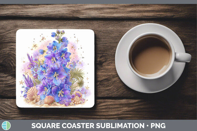GorgeousFlowers 01 Beach Square Coaster design.