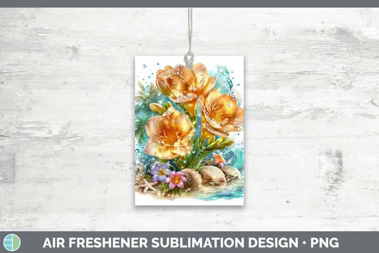 Freesia Air Freshener Flowers 01 Beach Sublimation Car Fresh