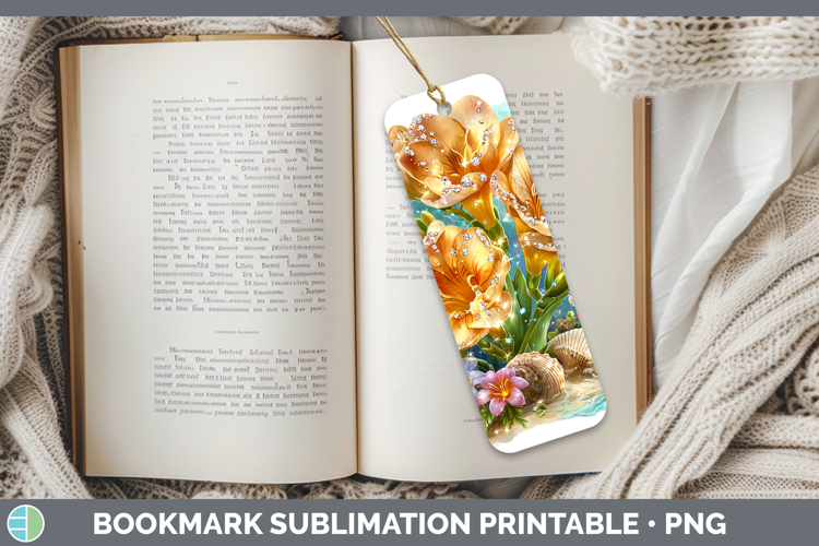 Freesia Bookmark Flowers 01 Beach Sublimation Printable Desi