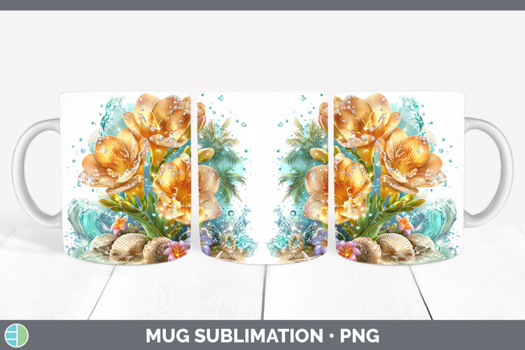 GorgeousFlowers 01 Beach Mug Wrap design.